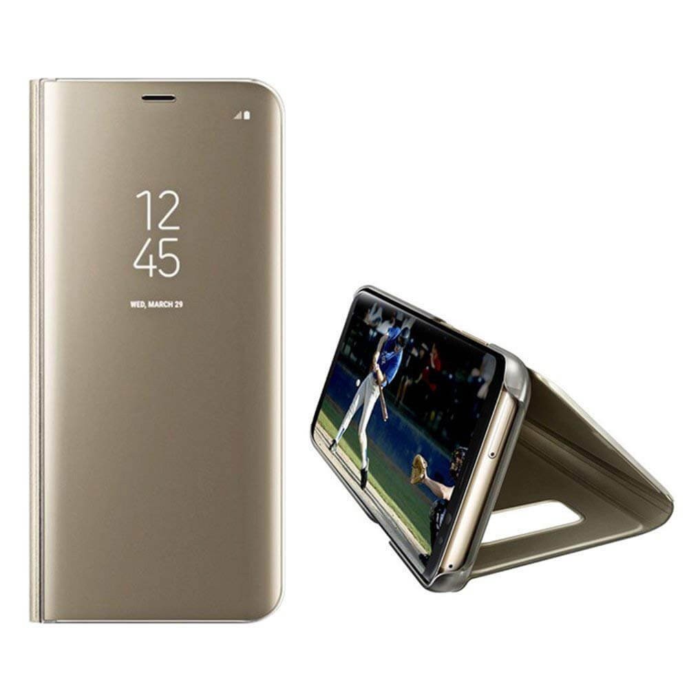 Clear View cover Samsung Galaxy A8 2018 goud