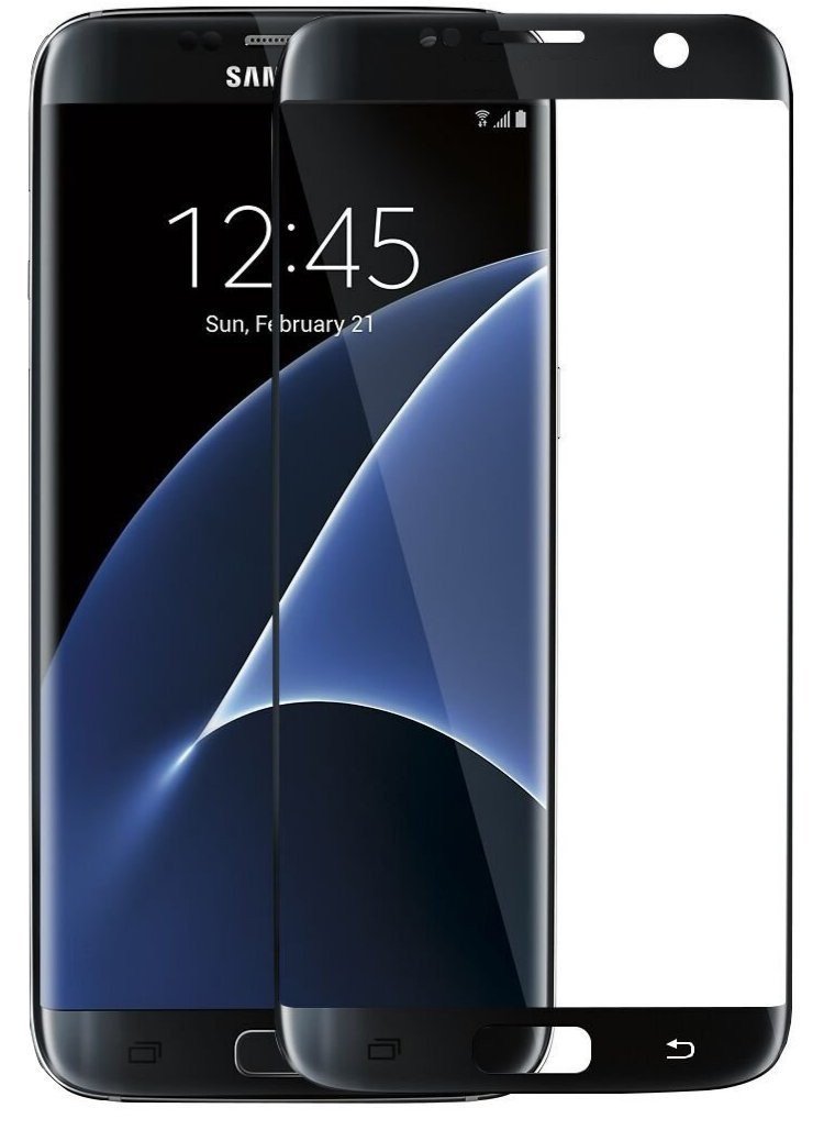 Curved Tempered Glass Samsung Galaxy S7 Edge zwart