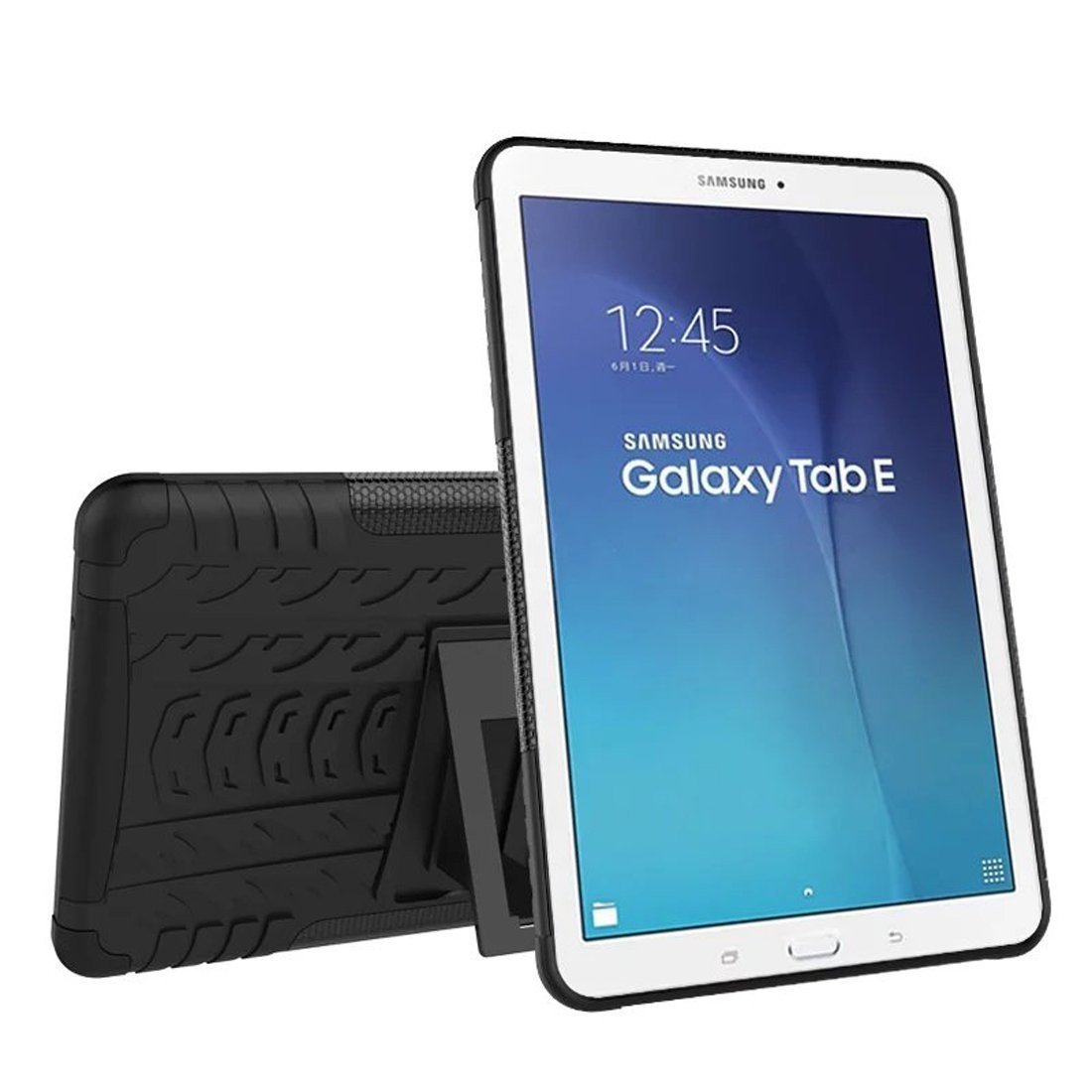 Realistisch Realistisch Niet meer geldig Samsung Galaxy Tab E 9.6 hybide shock proof hoesje zwart | MobileSupplies.nl
