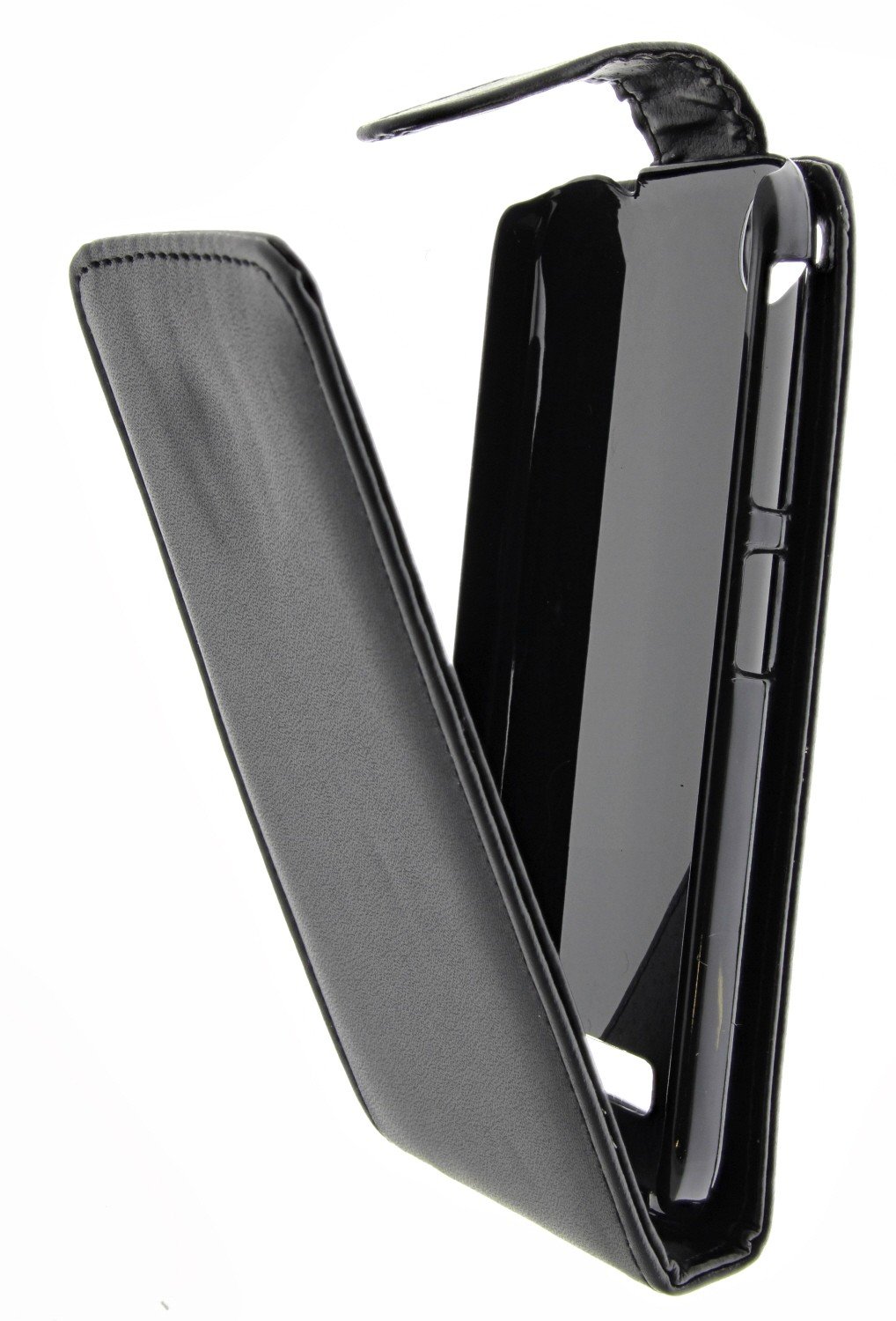 blad Skim Opblazen Hoesje HTC Desire 320 flip case zwart | MobileSupplies.nl
