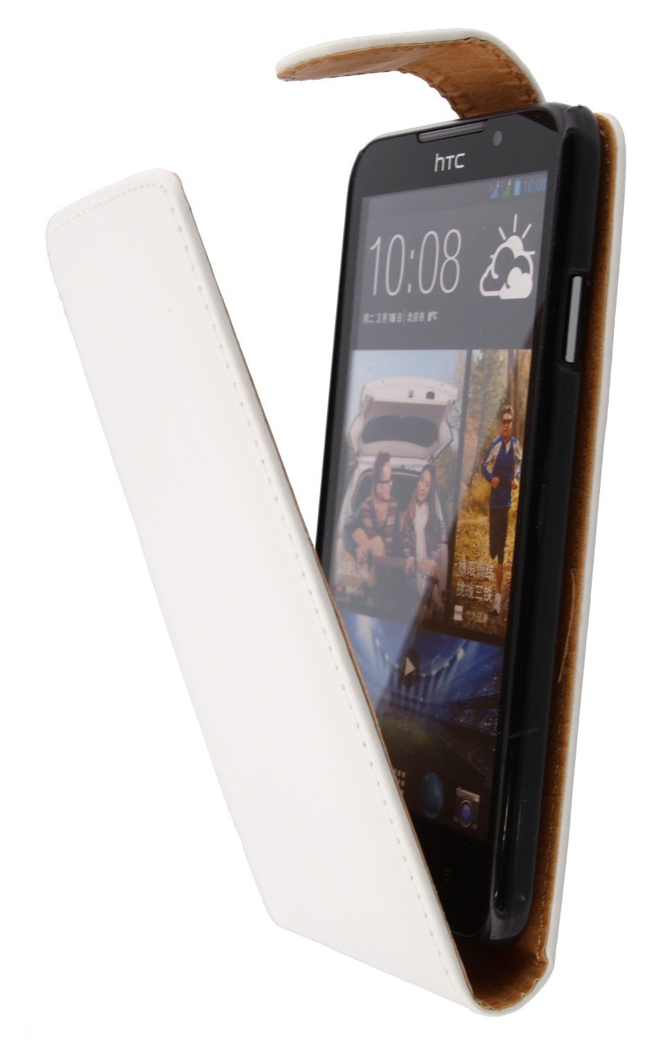 Hoesje HTC Desire 516 flip case wit - Open
