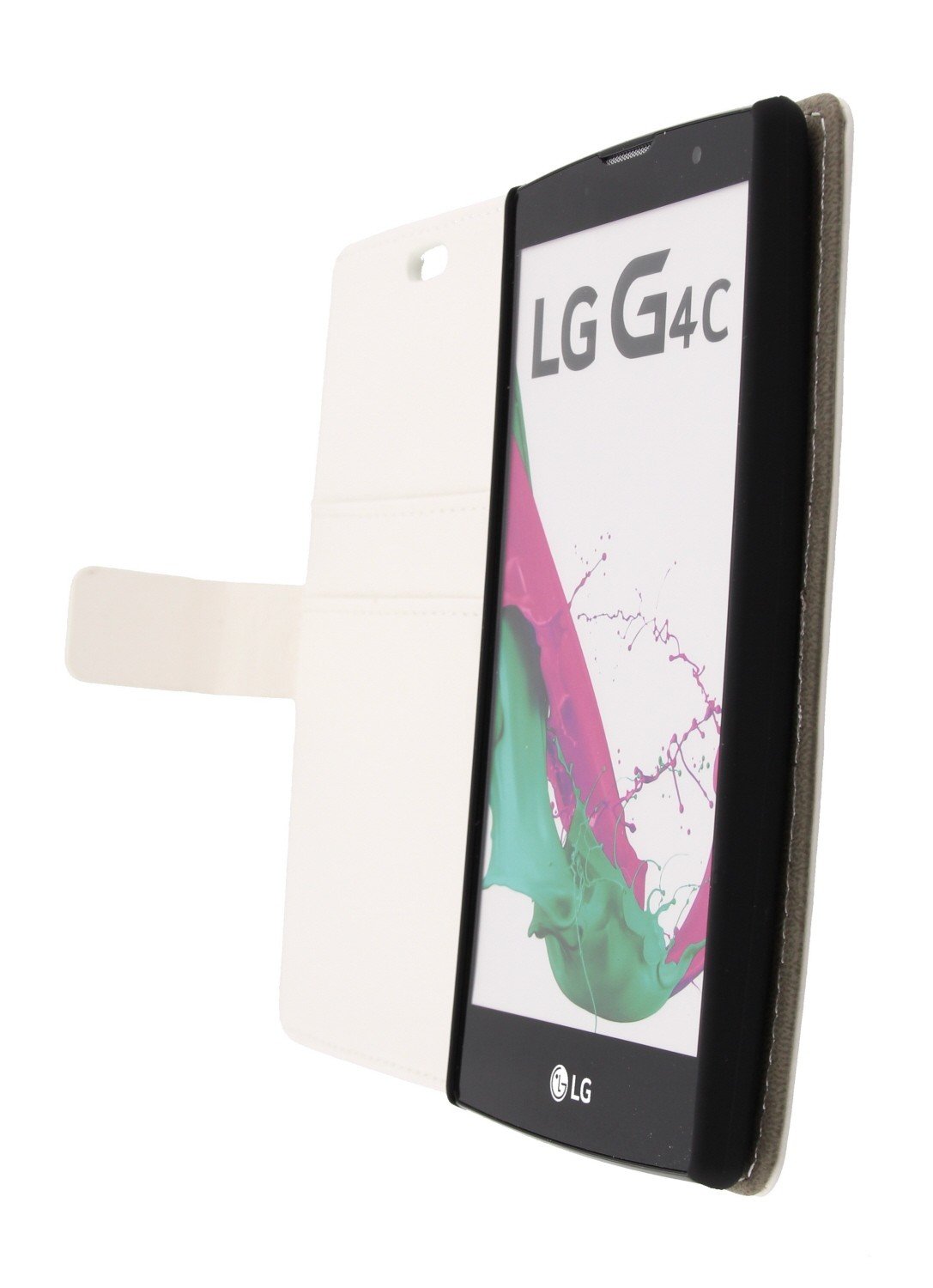 Hoesje LG G4c flip wallet wit - Open