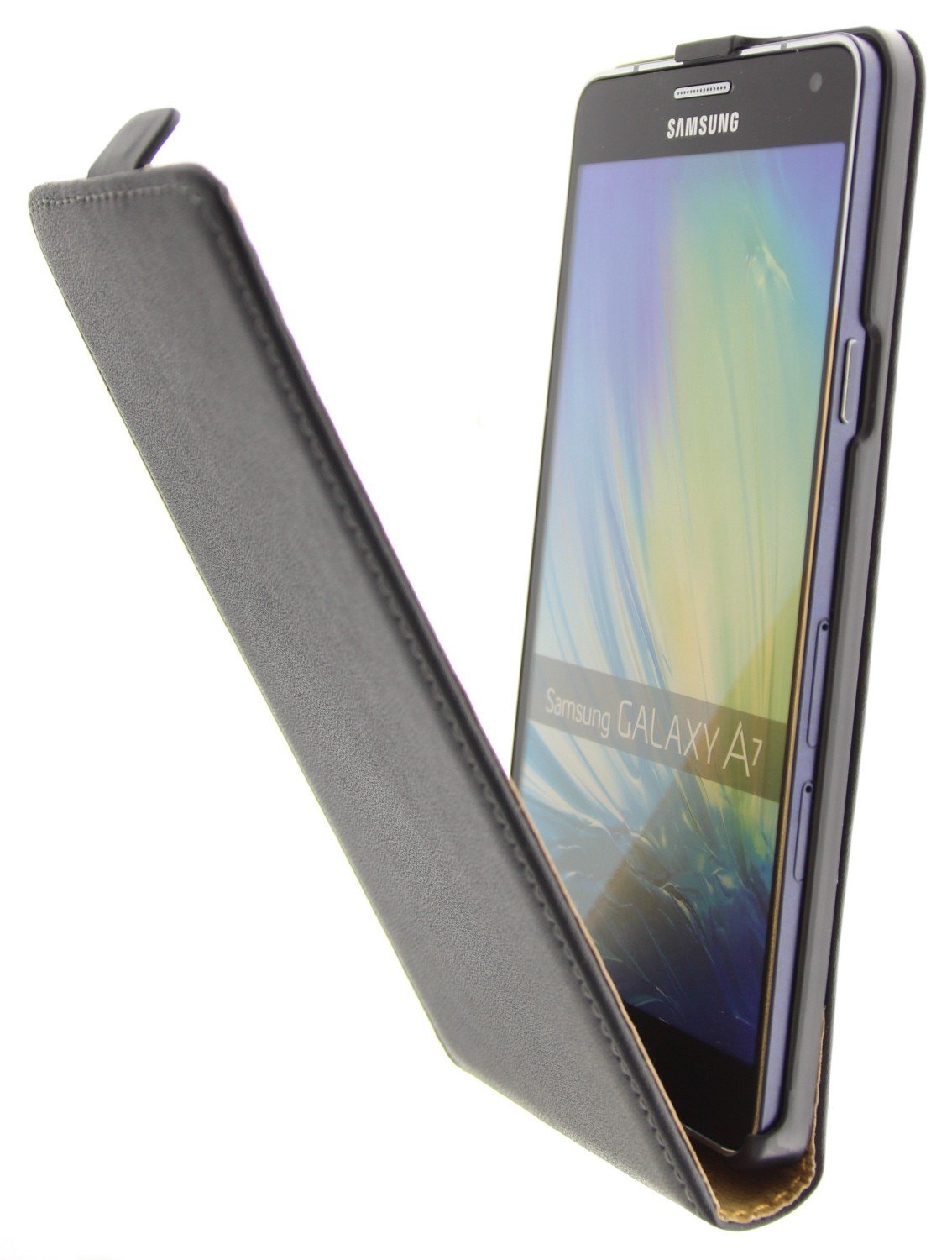 Hoesje Samsung Galaxy A7 flip case dual color zwart
