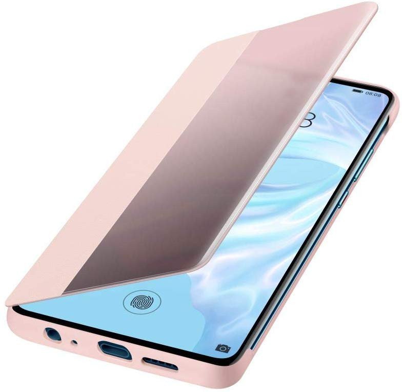 Huawei P30 Smart view flip case origineel roze