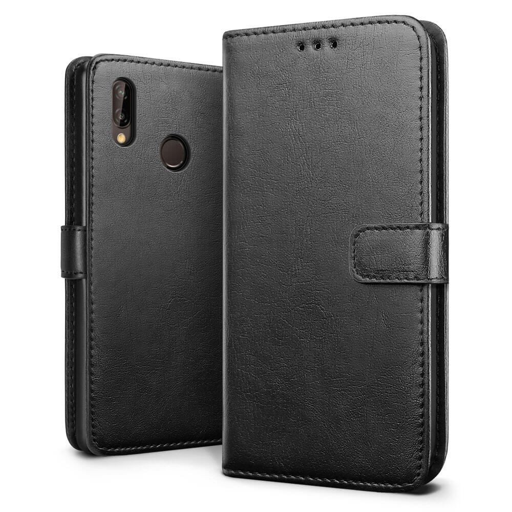 Luxury wallet hoesje Huawei P20 zwart