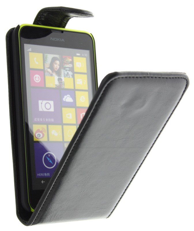 Ineenstorting Duiker plakband M-Supply Flip case Nokia Lumia 635 zwart | MobileSupplies.nl