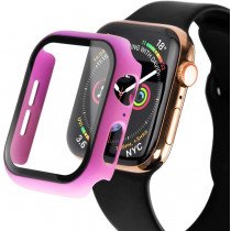 Apple Watch Series 4/5/6/SE - 44mm screenprotector en cover voor de behuizing - hot pink