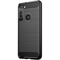 Carbon TPU hoesje Motorola Moto G8 zwart