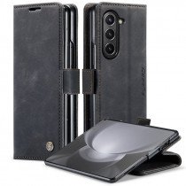 CaseMe book case leer - Samsung Galaxy Z Fold 5 - zwart