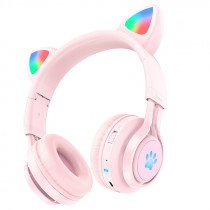 HOCO W39 Draadloze bluetooth headset voor kinderen - roze