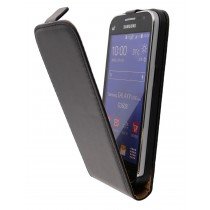 Hoesje Samsung Galaxy Core Prime flip case dual color zwart - Open