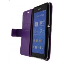 Hoesje Sony Xperia E4g flip wallet paars - Open