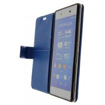 Hoesje Sony Xperia Z3+ flip wallet blauw - Open