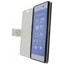 Hoesje Sony Xperia Z3+ flip wallet wit - Voorkant