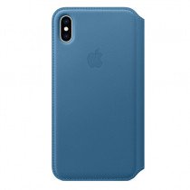 Leren Folio hoesje voor iPhone XS Max - Cape Cod-blauw