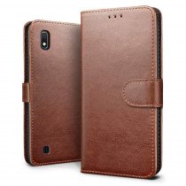 Luxury wallet hoesje Samsung Galaxy A10 bruin