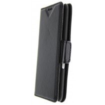 Voorkant - Luxury wallet hoesje Sony Xperia E4 zwart