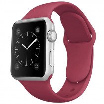 Siliconen bandje Apple Watch (series 1/2/3/4/5/6/SE/7 - 38/40/41mm) donker rood