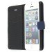 Wallet case fabric Apple iPhone 5C blauw